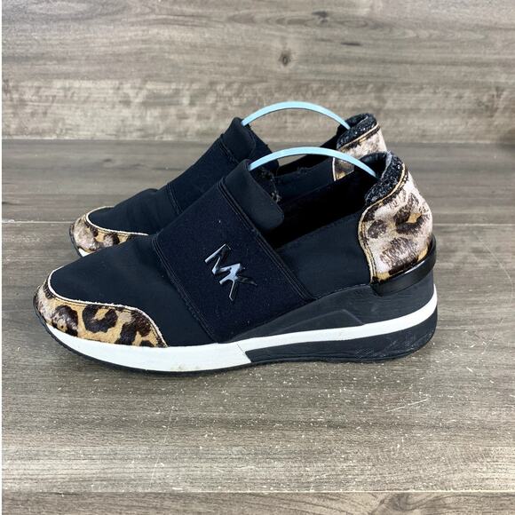 Womens Michael Kors MK Animal Print Wedge Slip On Sneakers 6.5 M - Picture 4 of 16